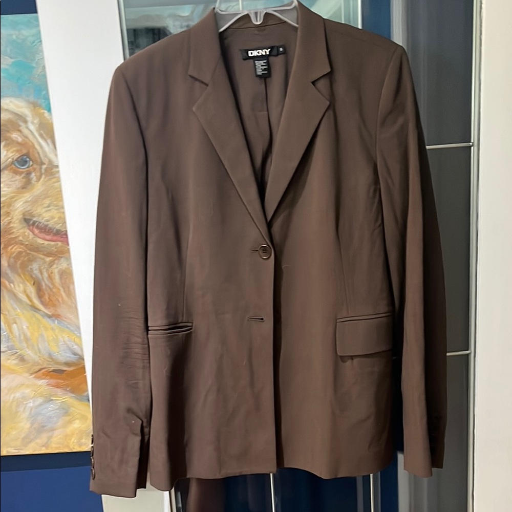 DKNY Women's Chocolate Brown Blazer - Matching pencil skirt available in another